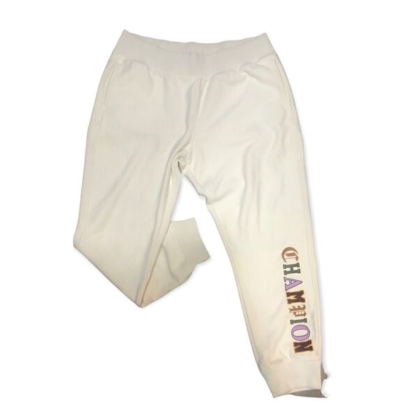 CHAMPION REVERSE WEAVE JOGGER OLD ENGLISH LETTERING SWEATPANTS 2XL CHALK WHITE - Picture 3 of 8